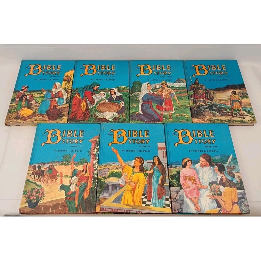 The Bible Story Book Lot of 7: Volumes 1, 2, 3, 4, 5, 6, and 9 Arthur S. Maxwell